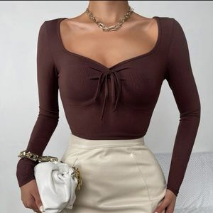 SHEIN xs sweetheart neckline tie front